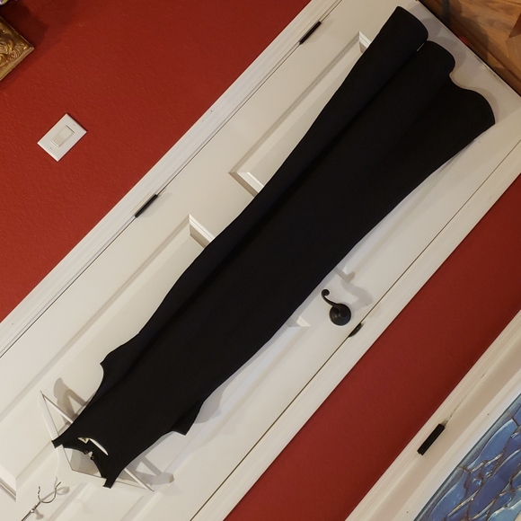 SHOW ME YOUR MUMU Black Stretch Crepe Chicago High Neck Gown sz S Women's Dress - Picture 5 of 14